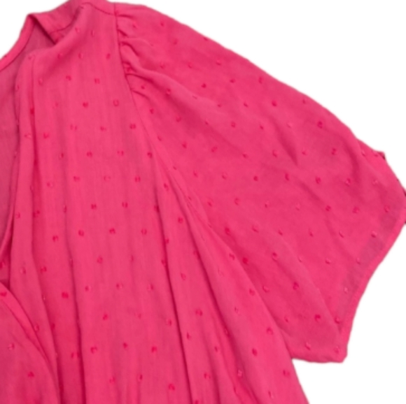 Torrid Coral Pink Clip Dot Surplice Tulip Dress with Pockets 2X 18/20 NWT - Picture 10 of 12